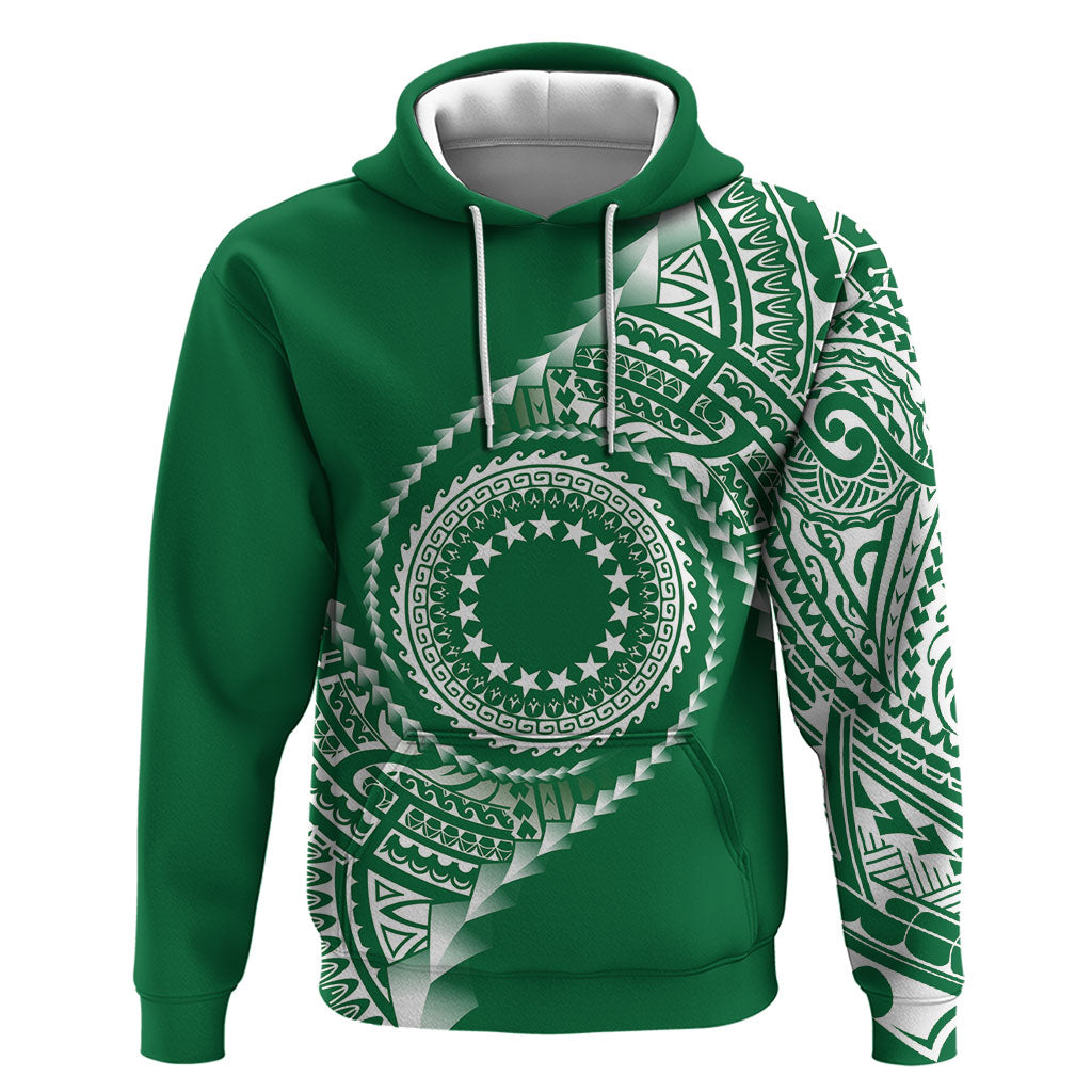 Cook Islands Gospel Day Hoodie Green Tribal Curves
