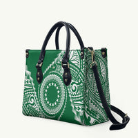 Cook Islands Gospel Day Leather Bag Green Tribal Curves