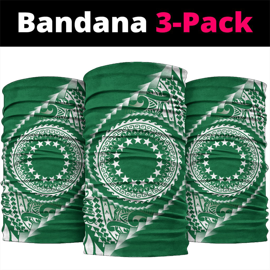 Cook Islands Gospel Day Neck Gaiter Green Tribal Curves