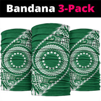 Cook Islands Gospel Day Neck Gaiter Green Tribal Curves