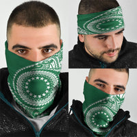 Cook Islands Gospel Day Neck Gaiter Green Tribal Curves