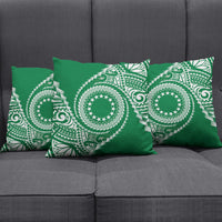 Cook Islands Gospel Day Pillow Cover Green Tribal Curves
