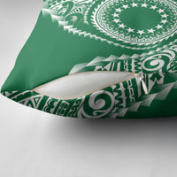 Cook Islands Gospel Day Pillow Cover Green Tribal Curves