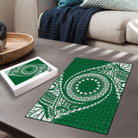Cook Islands Gospel Day Puzzle Green Tribal Curves