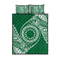Cook Islands Gospel Day Quilt Bed Set Green Tribal Curves