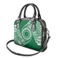 Cook Islands Gospel Day Shoulder Handbag Green Tribal Curves