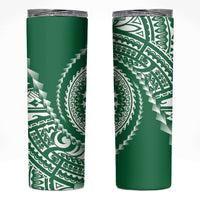 Cook Islands Gospel Day Skinny Tumbler Green Tribal Curves
