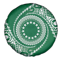 Cook Islands Gospel Day Spare Tire Cover Green Tribal Curves
