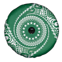 Cook Islands Gospel Day Spare Tire Cover Green Tribal Curves