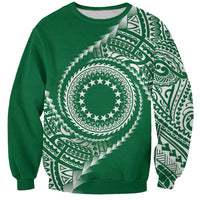 Cook Islands Gospel Day Sweatshirt Green Tribal Curves