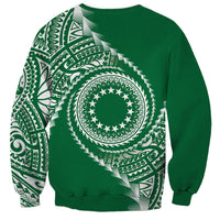 Cook Islands Gospel Day Sweatshirt Green Tribal Curves