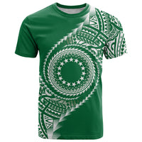 Cook Islands Gospel Day T Shirt Green Tribal Curves