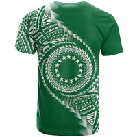Cook Islands Gospel Day T Shirt Green Tribal Curves