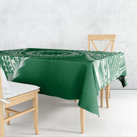 Cook Islands Gospel Day Tablecloth Green Tribal Curves