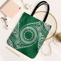 Cook Islands Gospel Day Tote Bag Green Tribal Curves