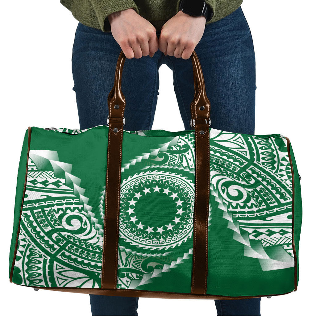 Cook Islands Gospel Day Travel Bag Green Tribal Curves