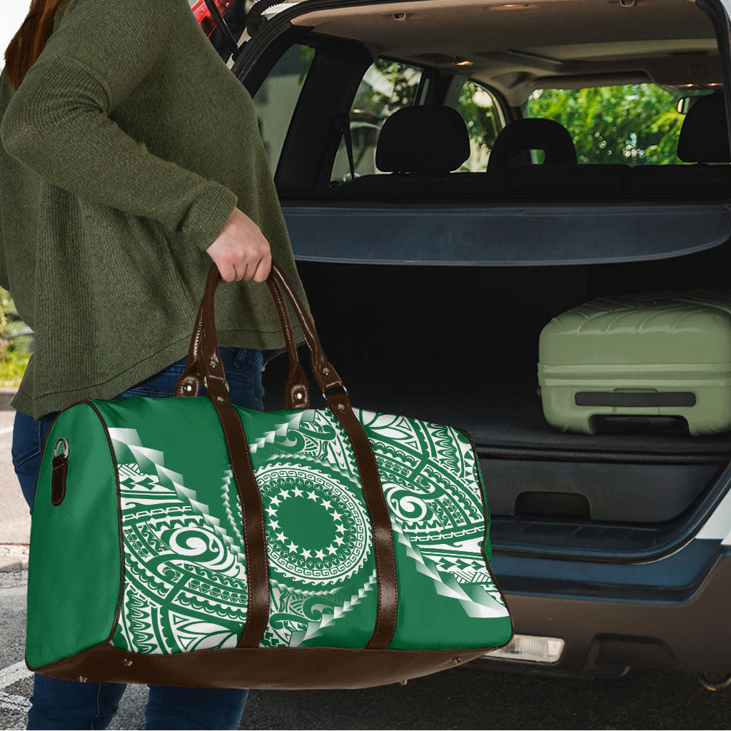 Cook Islands Gospel Day Travel Bag Green Tribal Curves