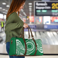 Cook Islands Gospel Day Travel Bag Green Tribal Curves