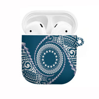 Cook Islands Gospel Day AirPods Case Blue Tribal Curves