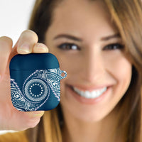 Cook Islands Gospel Day AirPods Case Blue Tribal Curves