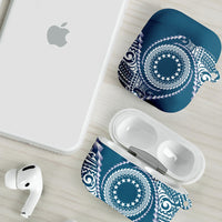 Cook Islands Gospel Day AirPods Case Blue Tribal Curves