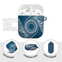 Cook Islands Gospel Day AirPods Case Blue Tribal Curves