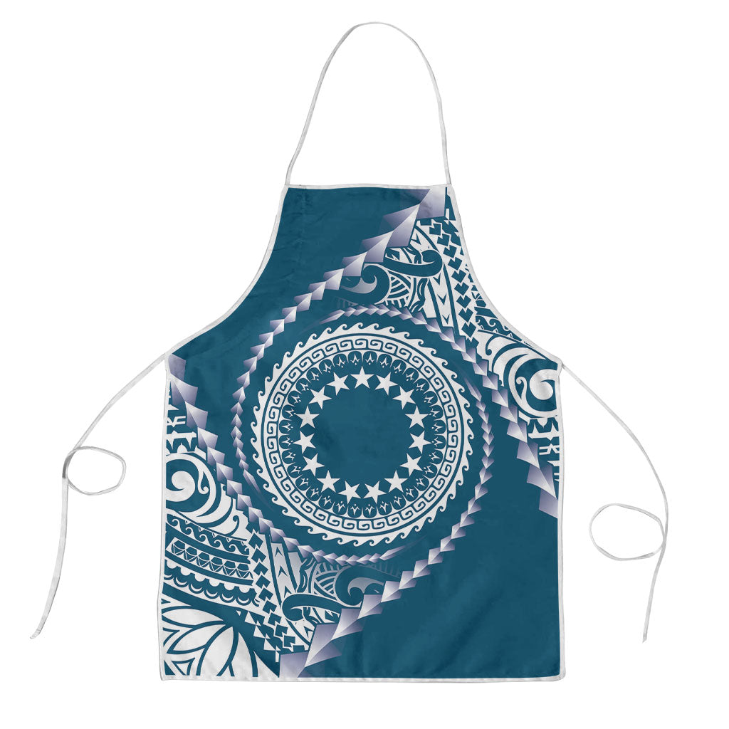 Cook Islands Gospel Day Apron Blue Tribal Curves