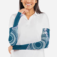 Cook Islands Gospel Day Arm Sleeves Blue Tribal Curves