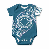 Cook Islands Gospel Day Baby Onesie Blue Tribal Curves