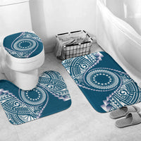 Cook Islands Gospel Day Bathroom Set Blue Tribal Curves
