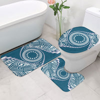 Cook Islands Gospel Day Bathroom Set Blue Tribal Curves