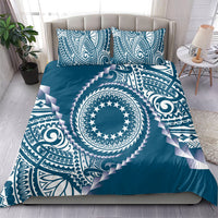 Cook Islands Gospel Day Bedding Set Blue Tribal Curves