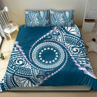 Cook Islands Gospel Day Bedding Set Blue Tribal Curves