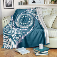 Cook Islands Gospel Day Blanket Blue Tribal Curves