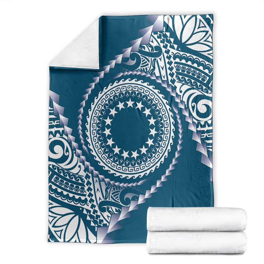 Cook Islands Gospel Day Blanket Blue Tribal Curves