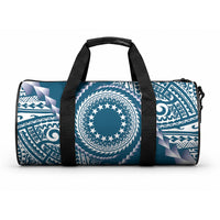 Cook Islands Gospel Day Duffle Bag Blue Tribal Curves