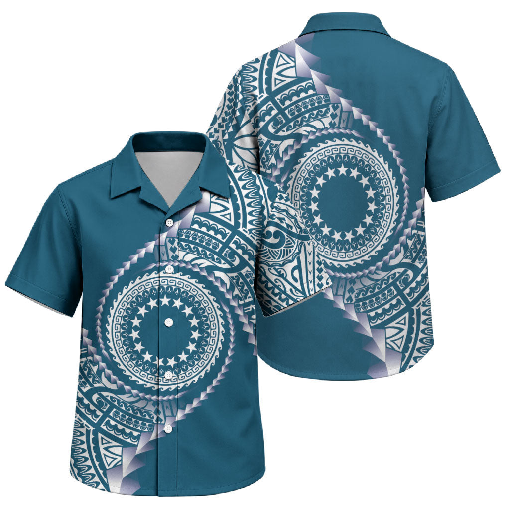 Cook Islands Gospel Day Family Matching Mermaid Dress and Hawaiian Shirt Blue Tribal Curves