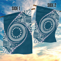 Cook Islands Gospel Day Garden Flag Blue Tribal Curves