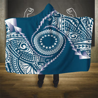Cook Islands Gospel Day Hooded Blanket Blue Tribal Curves