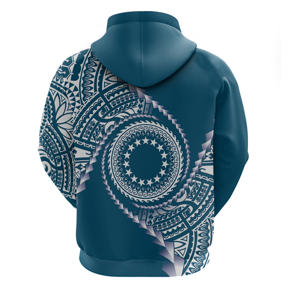 Cook Islands Gospel Day Hoodie Blue Tribal Curves