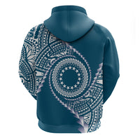 Cook Islands Gospel Day Hoodie Blue Tribal Curves