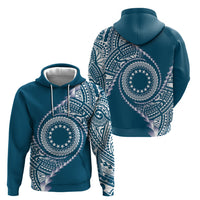 Cook Islands Gospel Day Hoodie Blue Tribal Curves