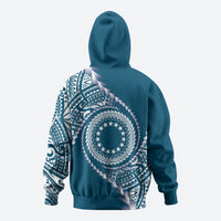 Cook Islands Gospel Day Hoodie Blue Tribal Curves