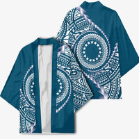 Cook Islands Gospel Day Kimono Blue Tribal Curves