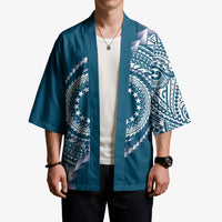 Cook Islands Gospel Day Kimono Blue Tribal Curves