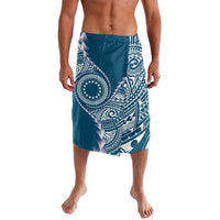 Cook Islands Gospel Day Lavalava Blue Tribal Curves