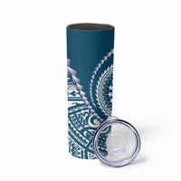 Cook Islands Gospel Day Skinny Tumbler Blue Tribal Curves