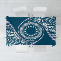 Cook Islands Gospel Day Tablecloth Blue Tribal Curves