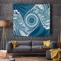 Cook Islands Gospel Day Tapestry Blue Tribal Curves