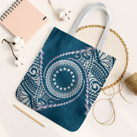 Cook Islands Gospel Day Tote Bag Blue Tribal Curves